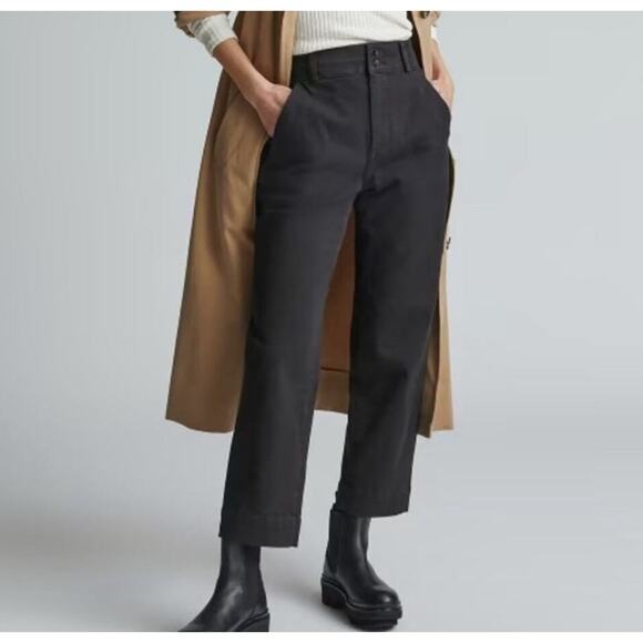 NWOT Everlane The Organic Straight Leg Pant In Black Size 4 - Picture 1 of 8